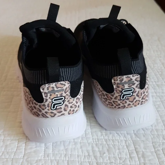 Fila Women's Black and White Leopard Sneakers - Picture 2 of 6